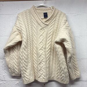 Paul James Made in England Wool Cable-knit Sweater size small